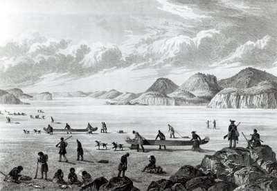 Expedition passing through Point Lata on the Ice by George Back